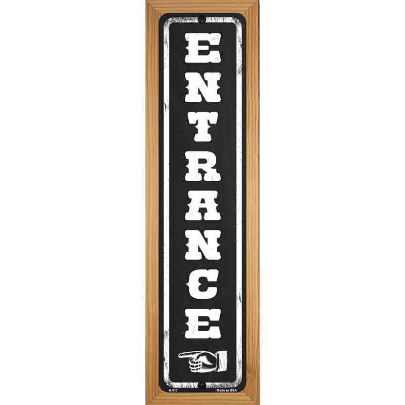 Entrance to the Left Novelty Metal Street Sign 19" x 5.5" (WB-K)