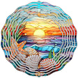Ocean Sunset Stained Glass Novelty Metal Wind Spinner