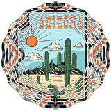 Arizona Cactus and Sun Novelty Metal Wind Spinner