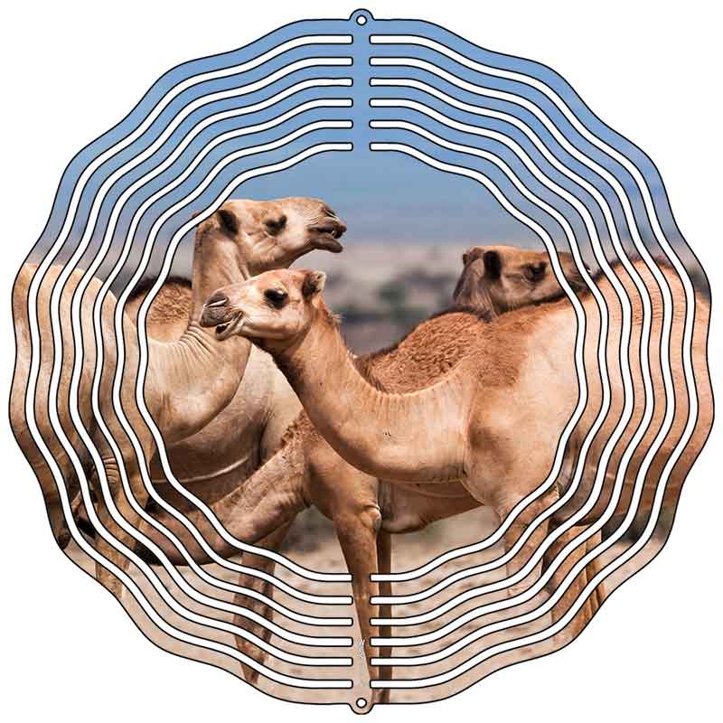 Camels Novelty Metal Wind Spinner