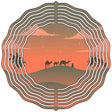 Camel Silhouettes on Sandy Hills Novelty Metal Wind Spinner