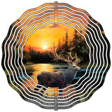 Elk Sunrise Novelty Metal Wind Spinner