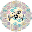 Dog Paws Heart Beat Novelty Metal Wind Spinner