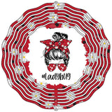 Ladybug Ribbon and Sunglasses Novelty Metal Wind Spinner