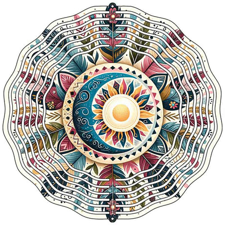 Native American Feathers Novelty Metal Wind Spinner