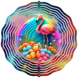 Flamingo Colors Novelty Metal Wind Spinner