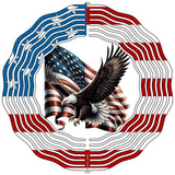 American Flag Flying Eagle Novelty Metal Wind Spinner