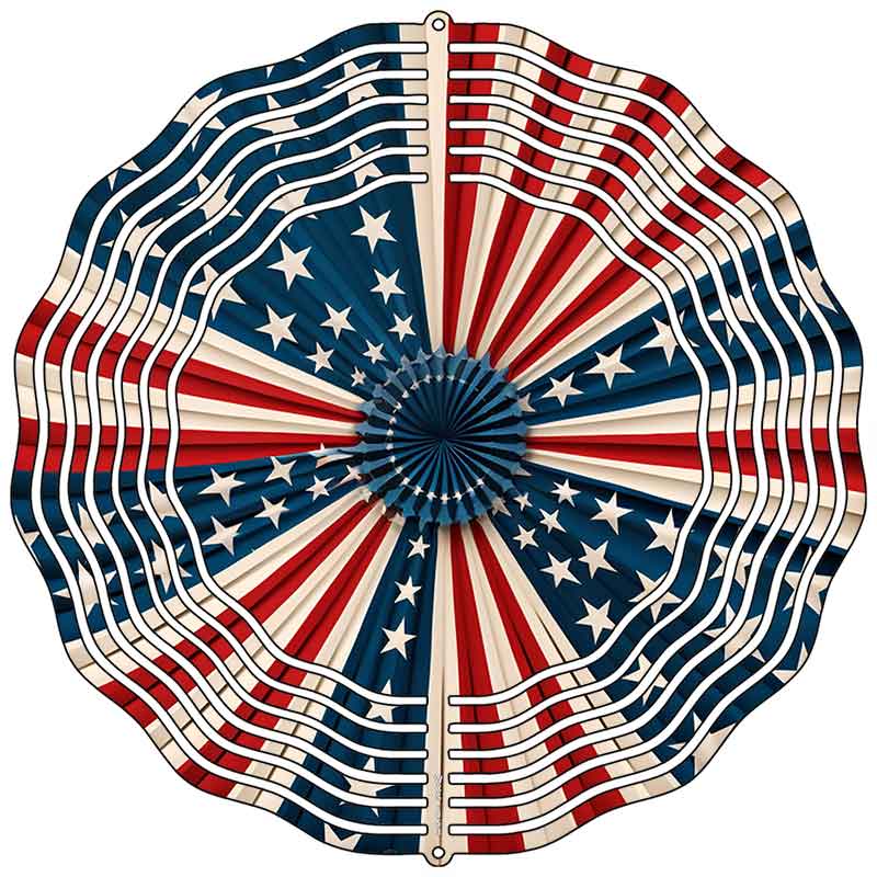 American Flag Pinwheel Novelty Metal Wind Spinner
