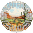 Desert Sunset Saguaro Novelty Metal Wind Spinner 10" Spinner (WCS)