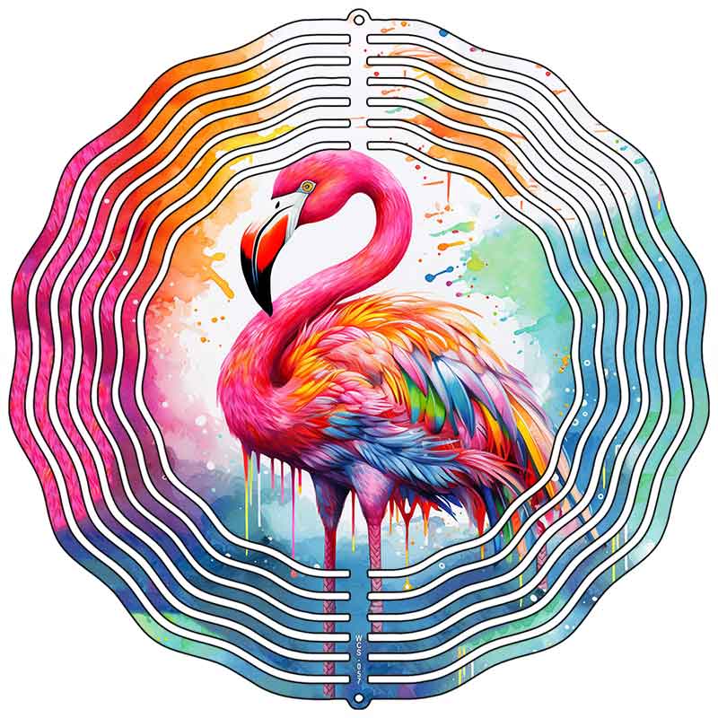 Flamingo Dripping  Novelty Metal Wind Spinner