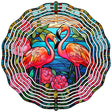 Flamingos Stained Glass Novelty Metal Wind Spinner