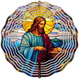 Jesus Stained Glass Novelty Metal Wind Spinner