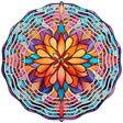 Stained Glass Flower Novelty Metal Wind Spinner