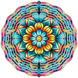 Stained Glass Flower Kaleidoscope Novelty Metal Wind Spinner