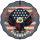 Flying Eagle and Flag Novelty Metal Wind Spinner