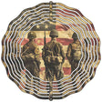 Army Combat with American Flag Novelty Metal Wind Spinner
