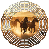 Horses Running in Field Novelty Metal Wind Spinner