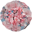 Pink Blooming Flowers Novelty Metal Wind Spinner