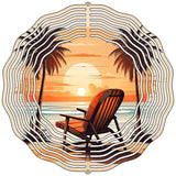 Beach Chair and Palms Novelty Metal Wind Spinner