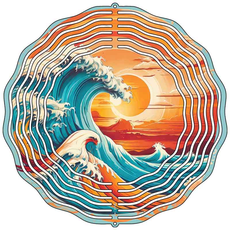 Ocean Waves Novelty Metal Wind Spinner