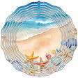 Starfish, Shells on Beach Novelty Metal Wind Spinner