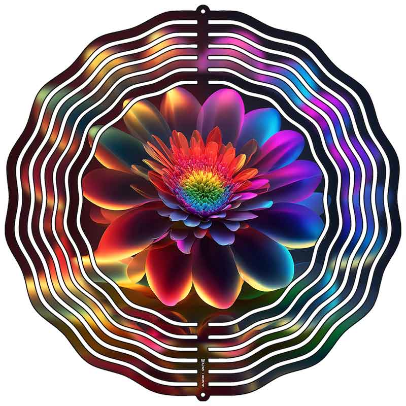 Colorful Abstract Flower Novelty Metal Wind Spinner
