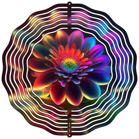 Colorful Abstract Flower Novelty Metal Wind Spinner