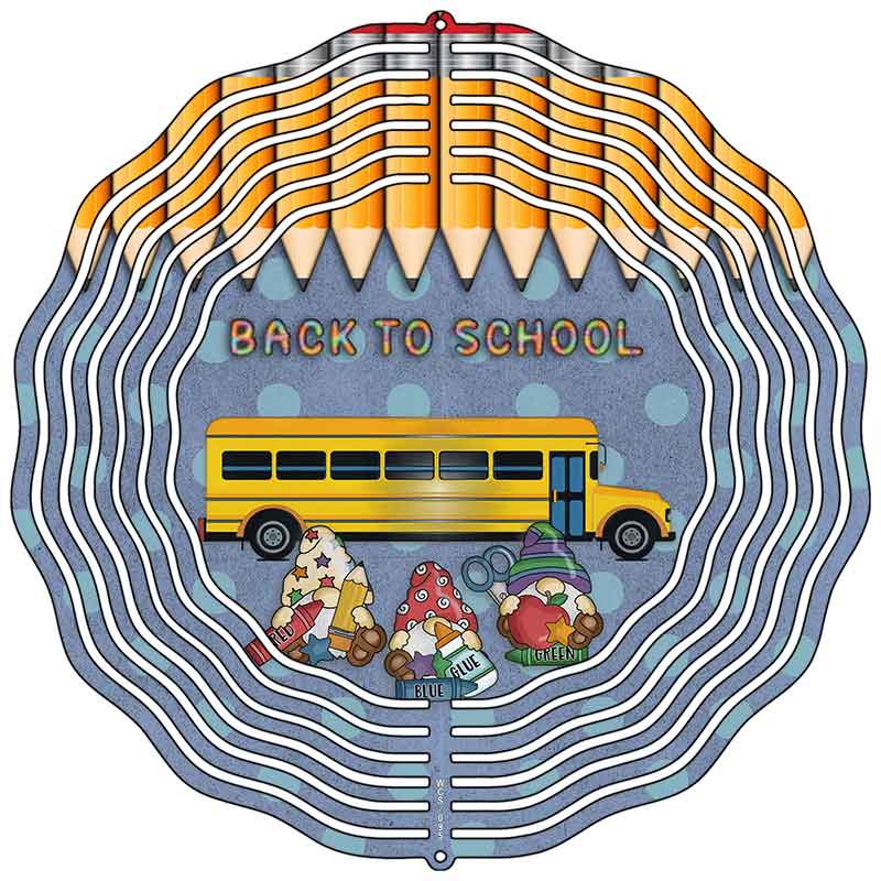 School Bus Novelty Metal Wind Spinner