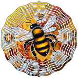 Bumble Bee on Flowers Novelty Metal Wind Spinner