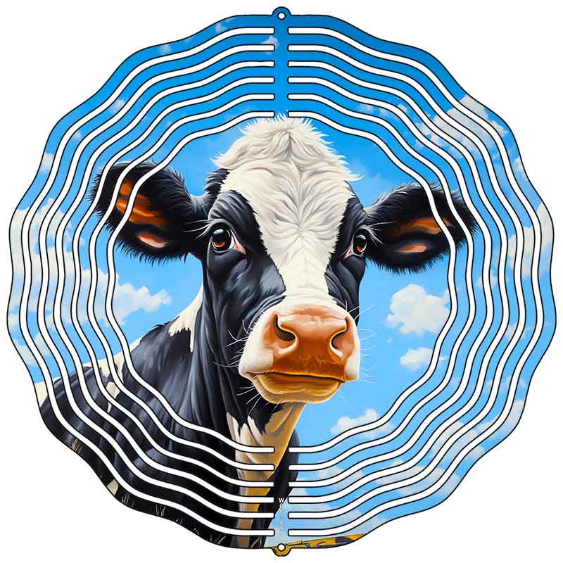 Cow and Clouds Novelty Metal Wind Spinner