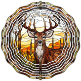 Stained Glass Deer Novelty Metal Wind Spinner