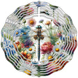 Dragonfly with Flowers Novelty Metal Wind Spinner