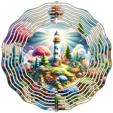 Whimsical Lighthouse Novelty Metal Wind Spinner