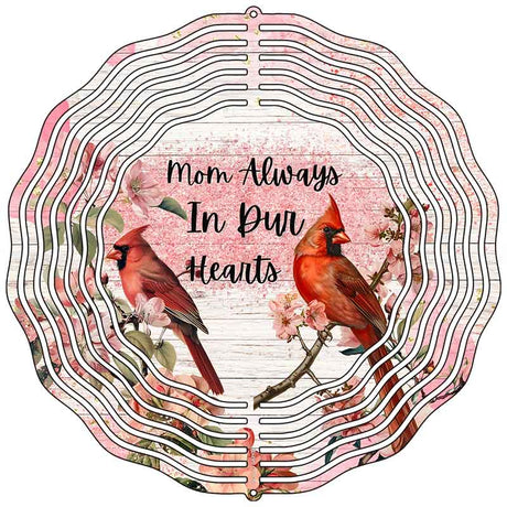 Cardinals Mom Always in our Hearts Novelty Metal Wind Spinner