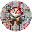 Gnome in Bucket Novelty Metal Wind Spinner