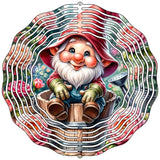 Gnome in Bucket Novelty Metal Wind Spinner