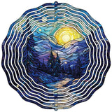 Stream and Trees Stained Glass Novelty Metal Wind Spinner