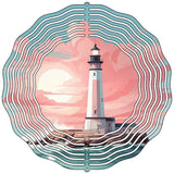 Lighthouse with Crashing Waves Novelty Metal Wind Spinner