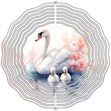 Swan and Babies Novelty Metal Wind Spinner