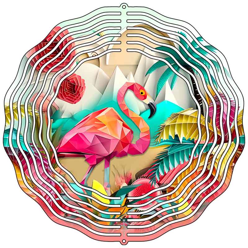 Abstract Flamingo Novelty Metal Wind Spinner