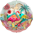 Abstract Flamingo Novelty Metal Wind Spinner