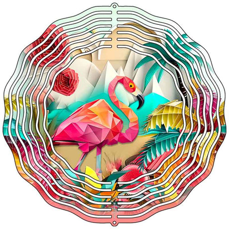 Abstract Flamingo Novelty Metal Wind Spinner
