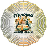 Camping is My Happy Place Novelty Metal Wind Spinner