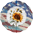 Sunflower with American Flag Novelty Metal Wind Spinner