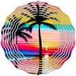 Palms and Ocean Sunset Novelty Metal Wind Spinner