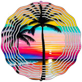 Palms and Ocean Sunset Novelty Metal Wind Spinner