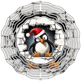 Christmas Penguin Brick Novelty Metal Wind Spinner
