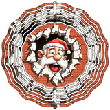 Santa Brick Wall Novelty Metal Wind Spinner