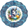 Unicorn Blue Glitter Novelty Metal Wind Spinner