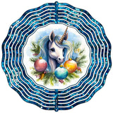 Unicorn Blue Glitter Novelty Metal Wind Spinner